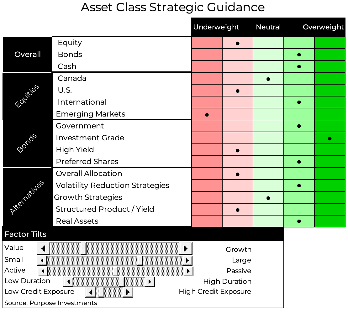 Asset Class Strategic Guidance